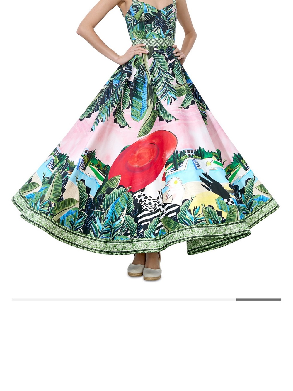 Alice + Olivia Tropical Sweetheart Maxi Dress in Pink, Green & Blue - Picture 3 of 3